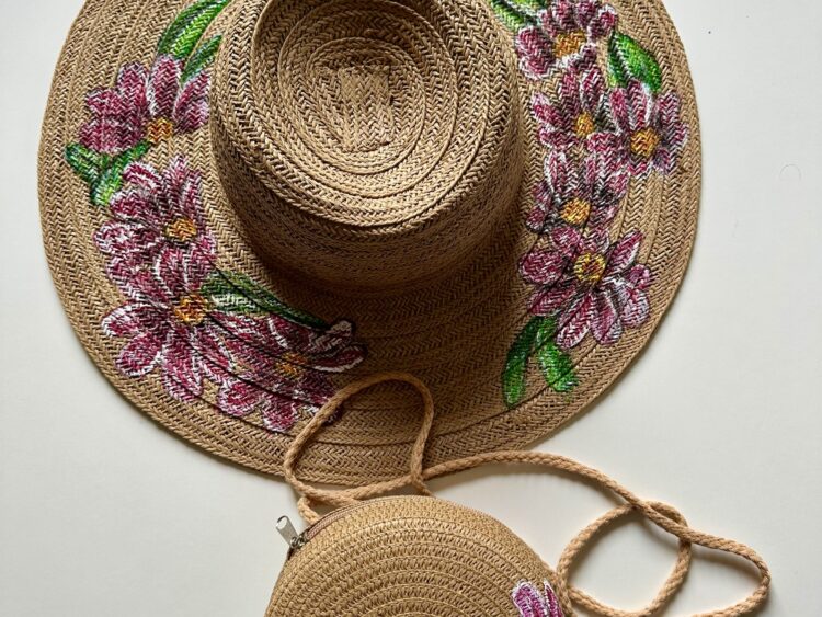**🌸 HANDMADE BOHO SET – Matching Beach Hat & Tote Bag 🌸**